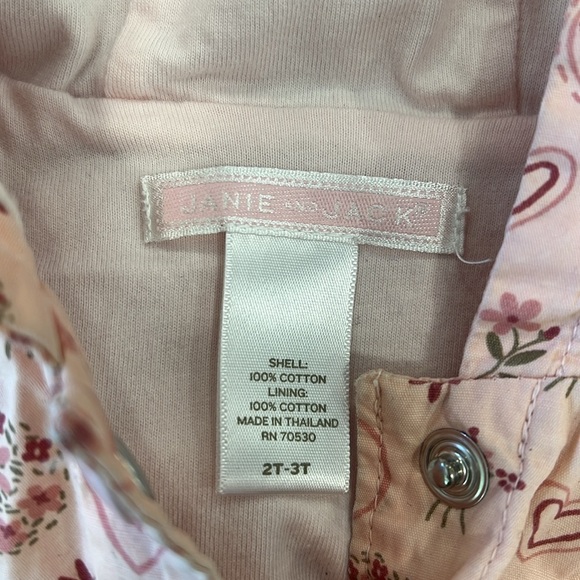 Janie and jack 2006 jacket floral heart hooded windbreaker - Picture 3 of 9